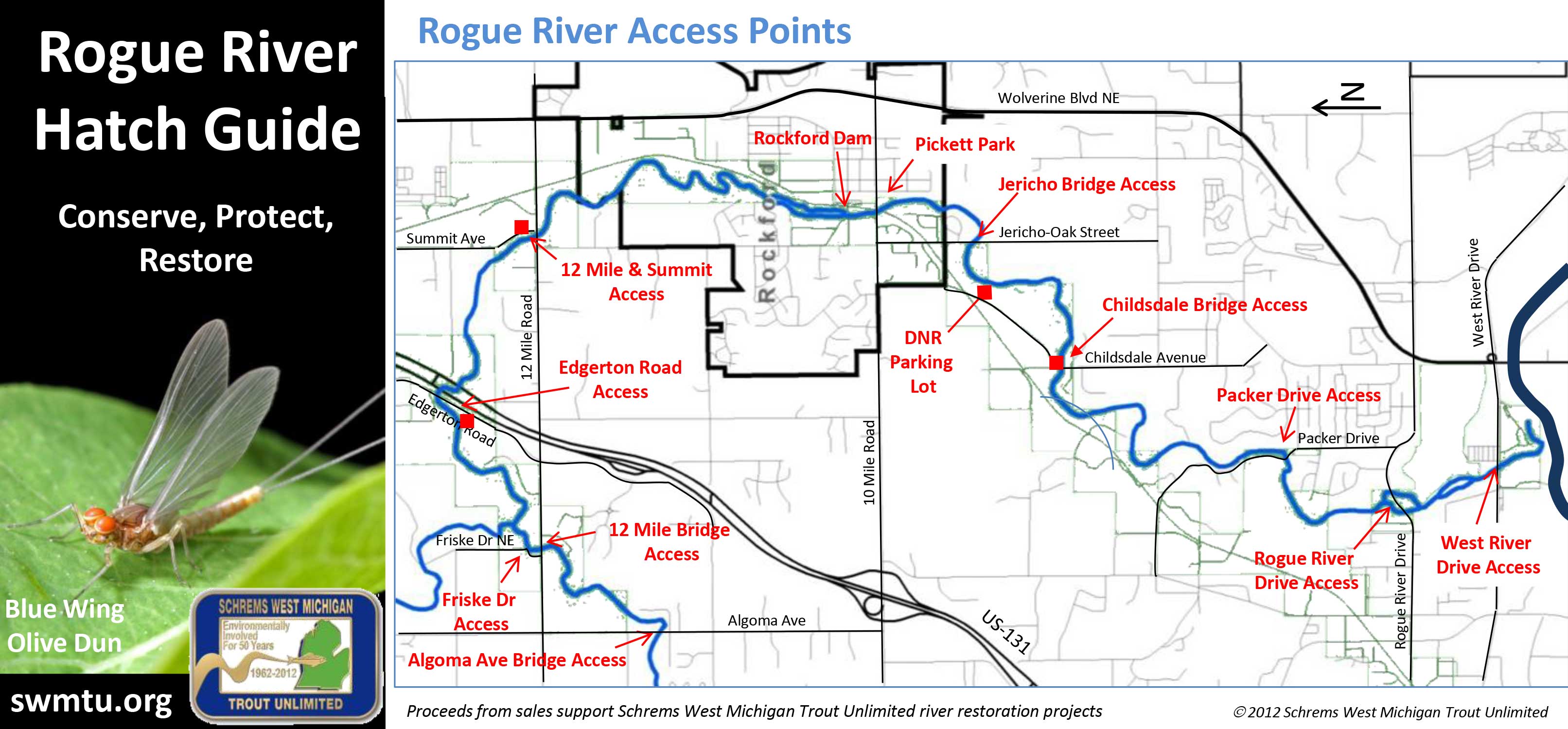Rogue River Map and Hatch Guide